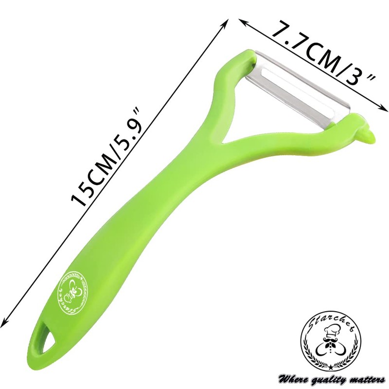 Starchef Y-Shape Peeler Slicer,Vegetable Fruit Peeler Slicer,One-Piece Design,Green