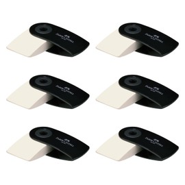 FABER-CASTELL 205076 – Eraser Sleeve Mini, Black, Pack of 6