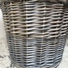 Wicker Lined Log Basket Classic Round Fireplace Storage Grey Woven