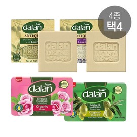 Dalan Soap 4-Piece Set (2 Pieces) Lavender/Laurel/Olive/Rose - Antique Laurel+Organic Rose / 달란 비누 4종 2개 세트 라벤더/월계수/올리브/로즈 - 앤티크 월계수+오가닉 로즈