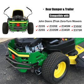 Rear Bumper and Trailer Hitch Kit Compatible with John Deere ZTrak Zero Turn Mowers Z235 Z255 Z335E Z335M Z345M Z345R Z355E Z375R/ Steel Black