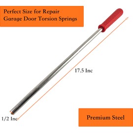 Jikacok 2 Pack Winding Bars For Torsion Spring Garage Door. Winding Bars Made Of Premium Steel Bar. Winding Rods With Upgraded Rubber Handle. Used For Garage Door Torsion Spring Adjusting & Replacing.