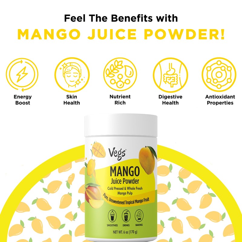 Vegs Mango Juice Powder - Freeze Dried Organic Mango Juice