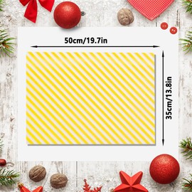50pcs Tissue Paper,50 * 35cm Wrapping Paper Bulk for Wedding Birthday DIY Gift Decorations (Golden Stripe)
