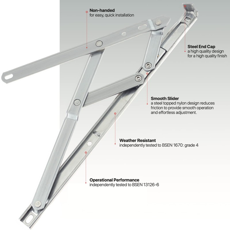 uPVC Universal Window Hinge Kit Double Glazing Friction Stay PVC