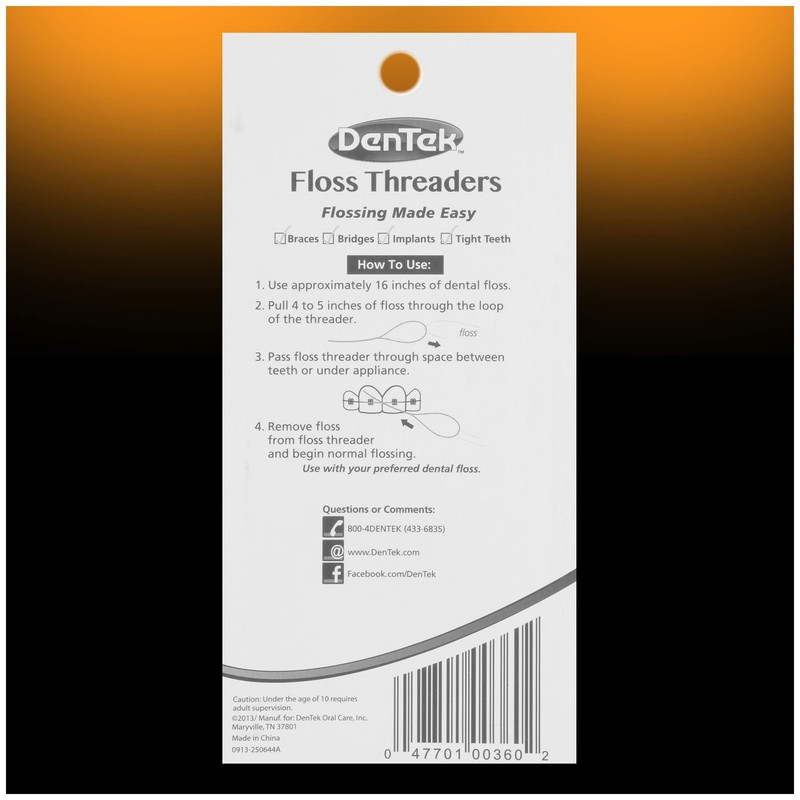 DenTek Floss Threaders | For Braces, Bridges, and Implants |