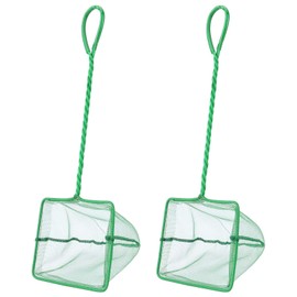 Aquarium Fishing Net Fish Tank Cleaning Tools Fine Mesh Net with Plastic Handle Green 2PCS 6 Inch 8 Inch