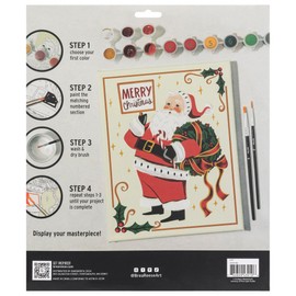 Brea Reese: Acrylic Paint-by-Number Kit - Santa - Easy Guided Canvas Painting, 10 Colors, Relaxing Holiday-Themed Art Activity, Festive Adult Craft
