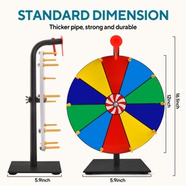 USCNC 10 Slots Prize Wheel,12 Inch Prize Wheel Tabletop for Birthday Party Wedding Housewarming Christmas New Year Graduation and Carnival Events