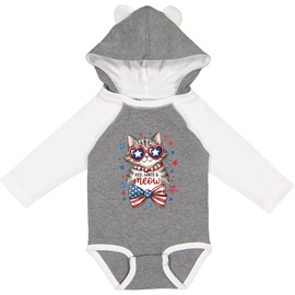 inktastic Red, White & Meow Long Sleeve Creeper 6 Months Granite & White W Ears 45a96