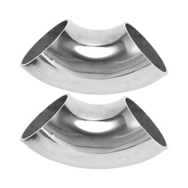 Motoforti 2 Pcs 90 Degree Mandrel Bend Elbow Car Modified Exhaust Pipe Tubing Piping 1.75" Inch OD Thickness 1.5mm/16GA 48x125x1.5mm 201 Stainless Steel 2pcs