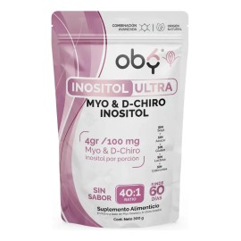 Oby - Myo y D-Chiro Inositol 40:1 300g | 4100 mg porción - 60 dias | Alta Pureza Certificada | Vegano | Sin Rellenos | Vitaminas Mujer Ma...
