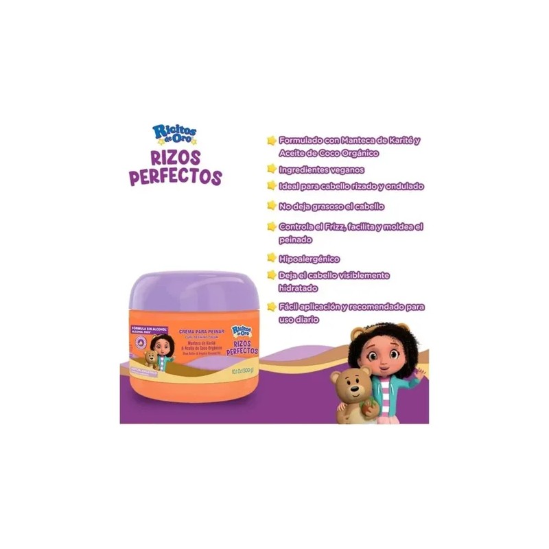 Set Rizos Perfectos Ricitos De Oro Crema Peinar+desenredante