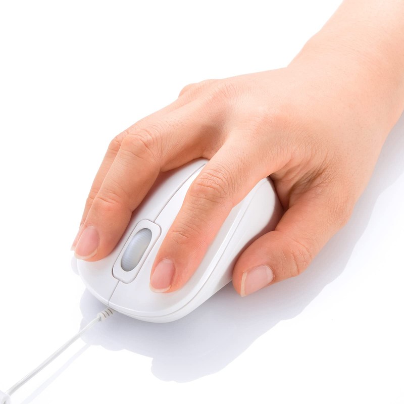 Sanwa Supply MA-MBSK315W Anti-Bacterial Quiet Wired Blue LED Mouse (White)