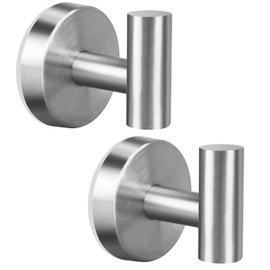 Efanr Suction Cup Hooks for Shower, Stainless Steel Towel Hooks for Bathroom Kitchen Wall Glass Mirror Tile, Holders for Hanging Towels Bath Robes Loofah Coat (Silver)