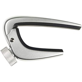 WINGO 6 String Steel Guitar Capo with Micro Tension Adjustment Knob for Acoustic Electric Guitars - Silver
