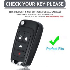 AIOEUOIA for Chevy Key Fob Shell Remote Key Fit for Chevy Cruze Camaro Impala Equinox GMC Terrain Buick Regal Lacrosse Smart Key (4 Buttons Black-Red)