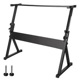 tipatyard Piano Keyboard Stand - Z Style Adjustable and Professional Heavy Duty Piano Stand - Fits 61-88 Key Digital Pianos - Sturdy Music Keyboard Stand with More Comfortable Legroom (Black)