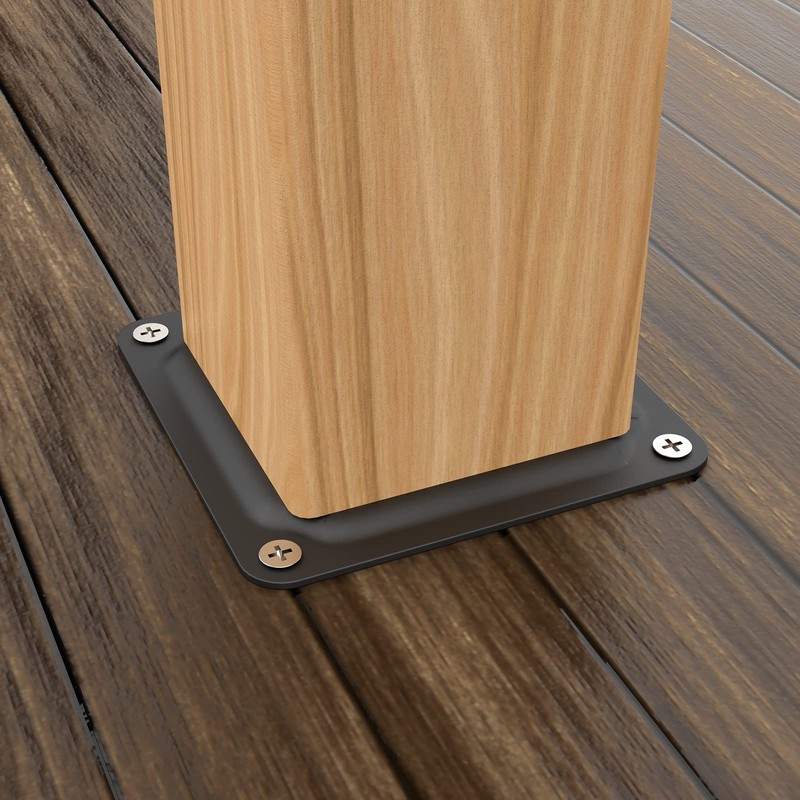 ForoGore 4" x 4" Wood Post Plate Connector, Powder-Coated Decking