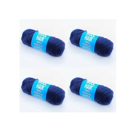 Blue Brazilian Wool Pre-Stretched Brazilian Wool Hair – 4 Roll, Soft Texture, Easy to Use, Great for African Braids & Creative Hairstyles-Omoge Hair Ltd
