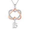 Twoowl 15th Birthday Gifts/Sweet 15 Gifts for Girls Daughter 925 Sterling Silver 15th Birthday Necklace for Women Girlfriend Sister Mothers Day Christmas Anniversary Jewellery