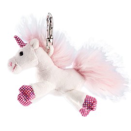 Schaffer, Schlüsselanhänger, Einhorn, 8 cm, weiß/rosa, Plüscheinhorn