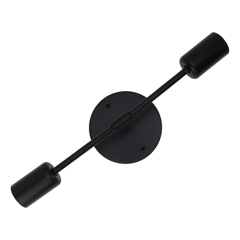 E27 E26 Double Wall Light Base Iron 85‑265V Black Modern