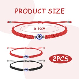CQQNIU 2 Pieces Of Evil Eye Bracelets, Braided Bracelets, Adjustable Bracelets, Fashionable Bracelets, Creative Styling Bracelets