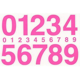 XIAXIN Waterproof PVC Number Sticker Set Weatherproof Waterproof Character Nameplate Suitcase Nameplate Locker Indoor Outdoor Use TS-534 (1, Pink)