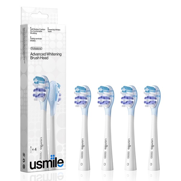 usmile Replacement Brush Heads for Y10 Pro/Y1S/P1/U3, Patented Residual Shock Absorption and Air Cushion, Compatible to usmile Electric Toothbrush, 4-Pack
