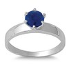 925 Sterling Silver Faceted Natural Genuine Blue Tanzanite Round Ring
