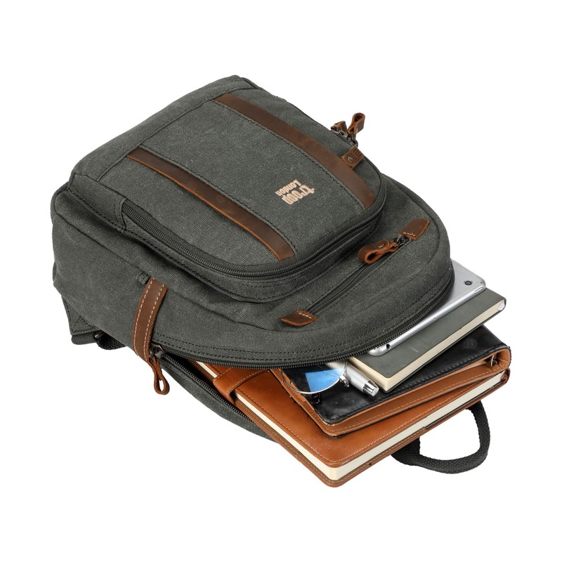 Troop London TRP0255 Classic Canvas Backpack - Green