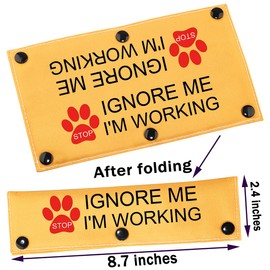 PWHAOO Service Dog Leash Sleeve Dot Not Pet Working Dog Leash Sleeve Service Dog Leash Wrap (Stop Ignore me Sleeve)