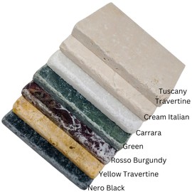Tenedos 4x4 Real Natural Stone Craft Marble and Travertine Unsealed Coaster Tile Custom Color and Quantity