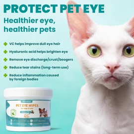 MEDUWEDU Eyes Wipes for Dogs & Cats 120 Counts, Grooming Kit Care for Dogs and Cats, Prevent Tear Stains, Eye Debris, Discharge, Mucus Secretions,Unscented