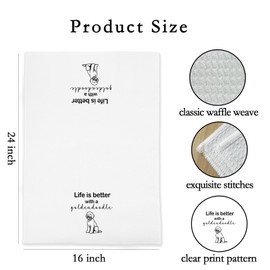 Goldendoodle Gifts for Women – 16x24 Inch Cute Golden Doodle Waffle Hand Towel for Bathroom/Kitchen, Doodle Kitchen Dish TeaTowel, Funny Novelty Gift for Dog Mom/Pet Lovers