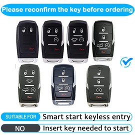 Tukellen Funda protectora especial de TPU suave compatible con Dodge Ram 1500 4/5/6 botones remoto llave inteligente, color azul