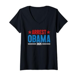 Womens Arrest Obama 2025 V-Neck T-Shirt