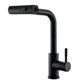 CENOSA Kitchen Faucet with Pull Down Sprayer Waterfall Single Hole Kitchen Sink Faucet Modern Kitchen Faucets Matte Black