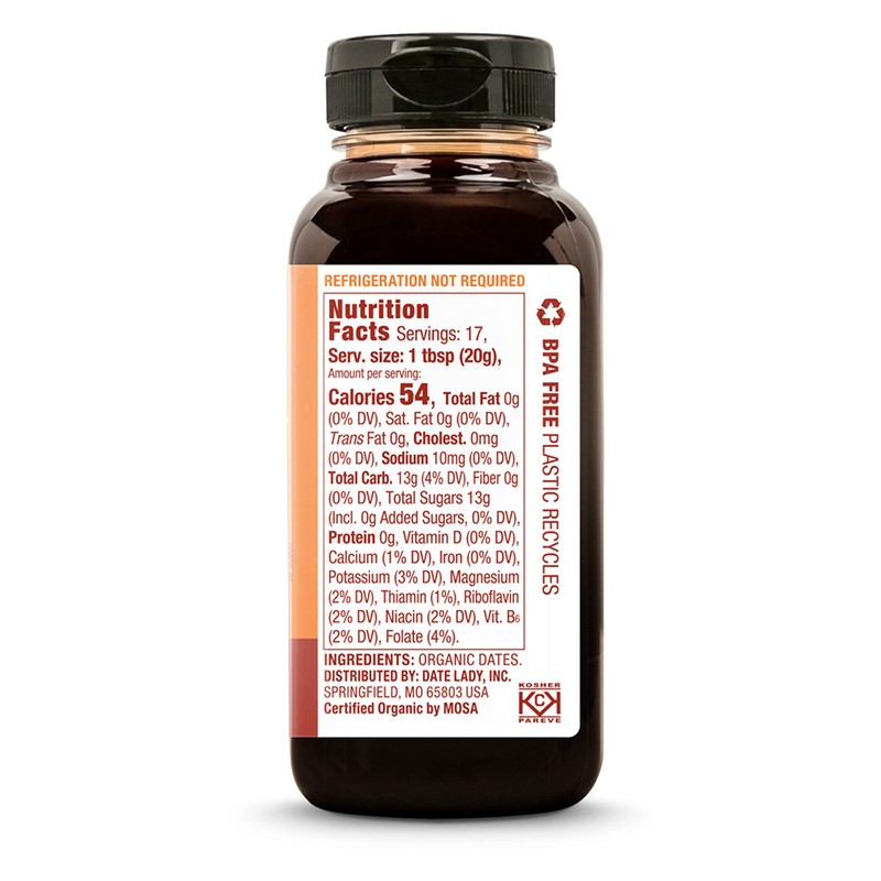 Date Lady Date Syrup 12 Ounce Squeeze Bottles | (2-Pack)