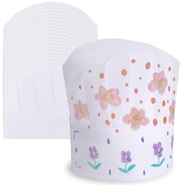 Yeios 30 Pack Chef Hat for Kids for Adults Adjustable Kids Chef Hat Disposable Chef Hats DIY Chef Hats Bulk for Cooking,Baking,Party,Activity,Pizza Party 7.9inch Tall White