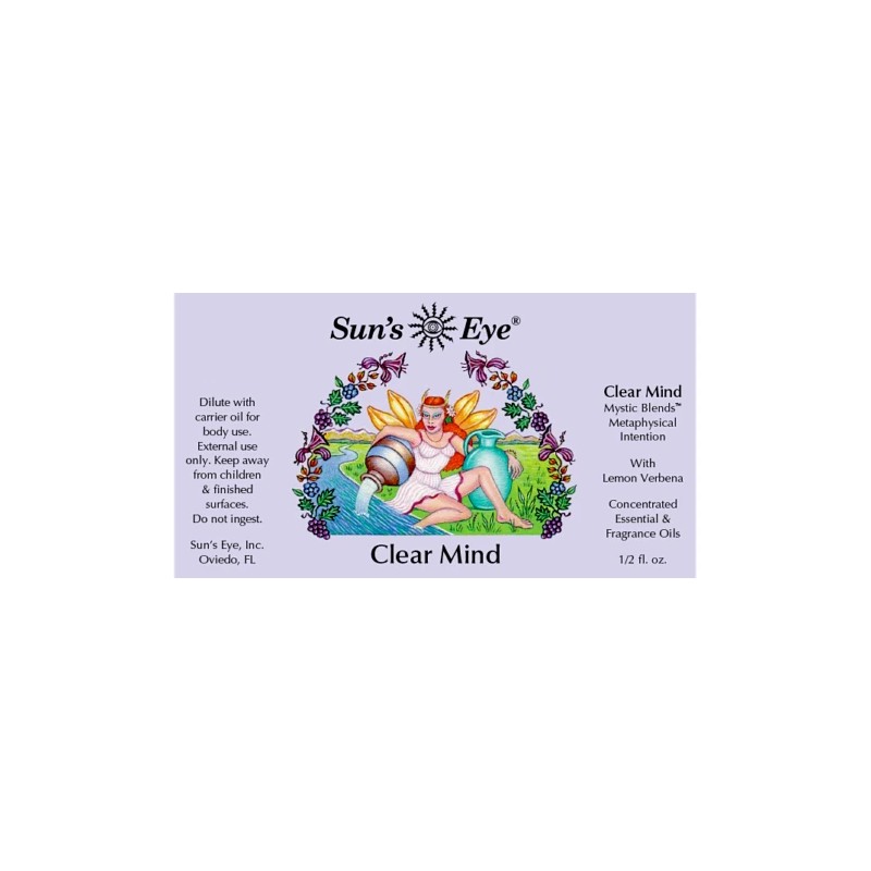 Sun's Eye CLEAR MIND essential oil,VEGAN, aromatherapy,1/2 oz FREE SHIPPING