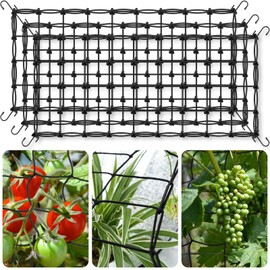 3 Pack Grow Tent Trellis Netting 2x4', Heavy Duty Elastic Plant Net with Steel Hooks, Flexible Hydroponics Scrog Support for Grow Tents, Gardening, and Horticulture