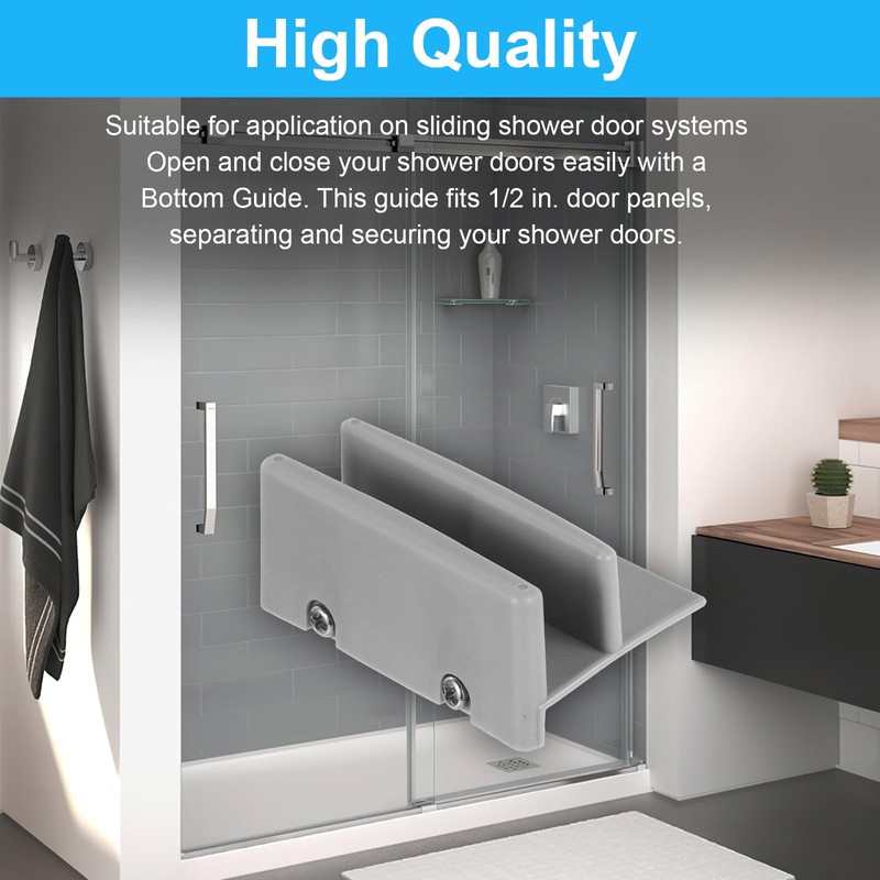 M6192 Sliding Shower Door Bottom Track, 1/2-inch Groove, for 7/16-inch