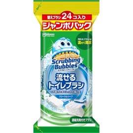Scrubbing Bubble Flushable Toilet Brush Floral Soap Refill 24pcs
