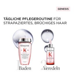 Kérastase Care Set with Shampoo and Anti-Hair Loss Serum for Fine and Brittle Hair, Hair Bath Against Hair Loss and Hair Breakage, Bain Hydra-Fortifiant & Sérum Anti-Chute Fortifiant, Genesis