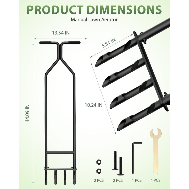 Roetelo Manual Lawn Aerator Tool, Heavy Duty Core Aerator with