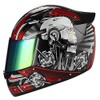 1Storm MOTORCYCLE BIKE FULL FACE HELMET MECHANIC SKULL Size Medium - Tinted Visor RED