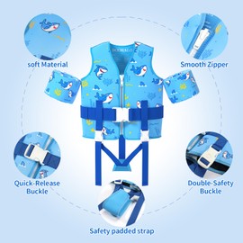 DOOHALO Toddler Swim Vest Kids Swimming Training Vest with Arm Shoulder Float for Boys Girls Suitable for Age 1 to 8 Years 20Ibs - 46Ibs