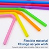 [200 Pack] 8.5" High Multicolour Flexible Plastic Straws,Bendable Disposable Drinking